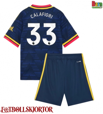 Arsenal Riccardo Calafiori #33 Borta Kläder Barn 2026-27 Kortärmad (+ Korta byxor)